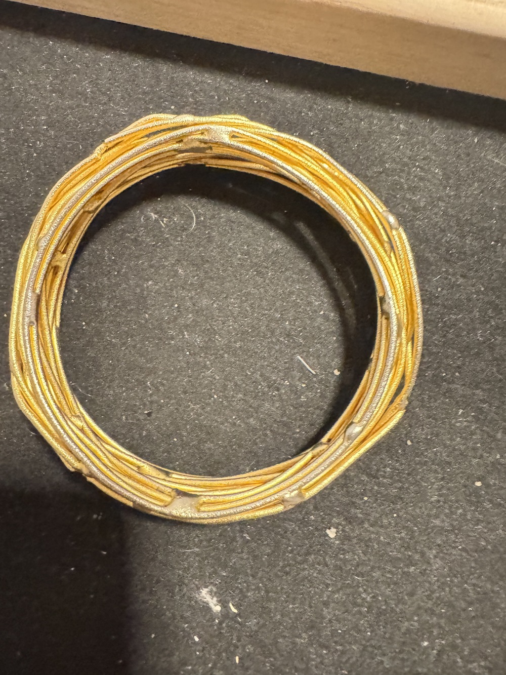 ⚜️ Multi-Strand Bangle | Twisted Wire Gold & Silver-Tone | Stack 💗 - Picture 3 of 3